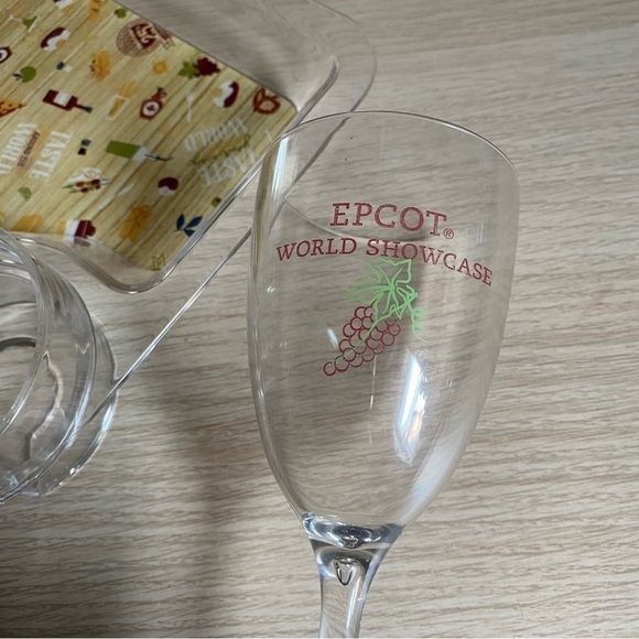 Epcot International Food  & Wine Festival Glass & Platter - Picture 1 of 9
